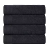 Superior Honeycomb Collection | 100% Combed Cotton 4-pc. Quick Dry Bath Towel In Black