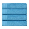 Superior Honeycomb Collection | 100% Combed Cotton 4-pc. Quick Dry Bath Towel In Blue