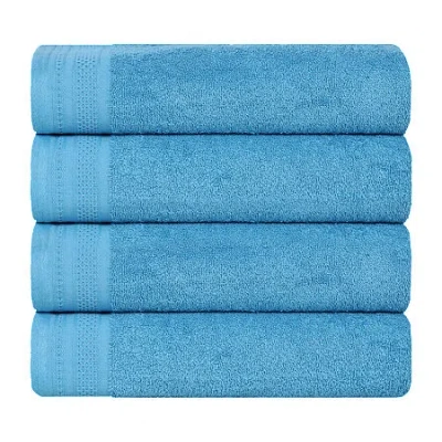 Superior Honeycomb Collection | 100% Combed Cotton 4-pc. Quick Dry Bath Towel In Blue