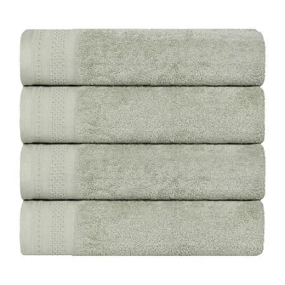 Superior Honeycomb Collection | 100% Combed Cotton 4-pc. Quick Dry Bath Towel In Green