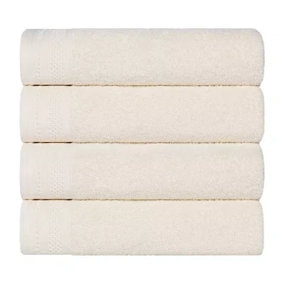 Superior Honeycomb Collection | 100% Combed Cotton 4-pc. Quick Dry Bath Towel In White