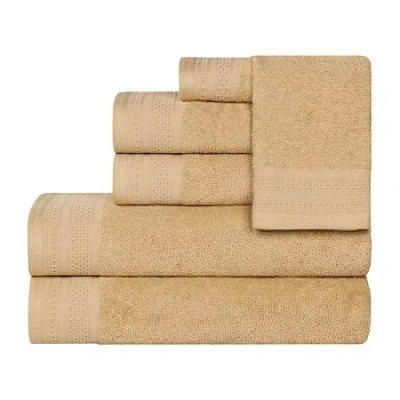 Superior Honeycomb Collection | 100% Combed Cotton 6-pc. Quick Dry Solid Bath Towel Set In Yellow