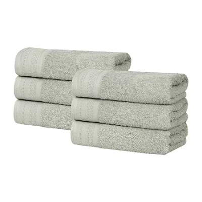 Superior Honeycomb Collection | 100% Combed Cotton 6-pc. Solid Hand Towel In Green