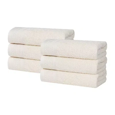 Superior Honeycomb Collection | 100% Combed Cotton 6-pc. Solid Hand Towel In White