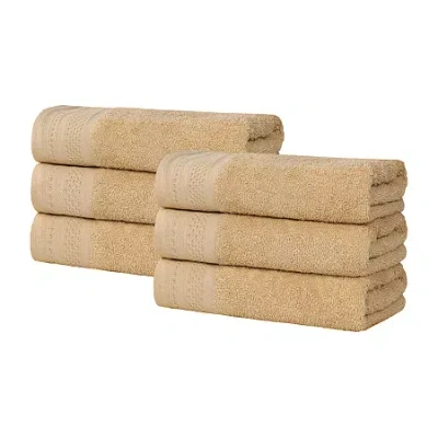 Superior Honeycomb Collection | 100% Combed Cotton 6-pc. Solid Hand Towel In Yellow