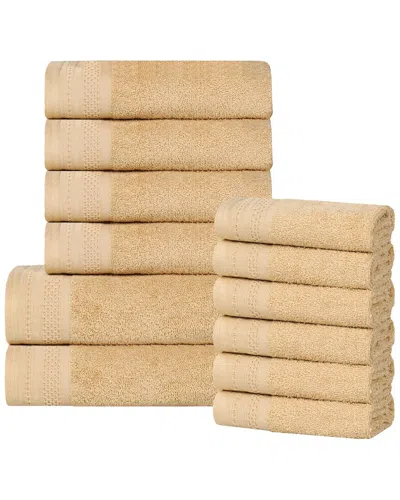 Superior Honeycomb Textured Waffle Border Cotton Medium Weight 12pc Towel Set In Animal Print