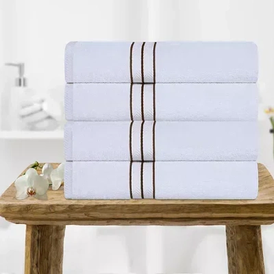 Superior Hotel Spa Quality Turkish Cotton 4pc Bath Towel 4-pc. Quick Dry Bath Towel Set In White