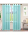 Superior Jackson Stripe Sheer Grommet Curtain Panel Set In Baby Blue