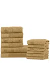 Superior Jacquard And Solid Absorbent 12pc Combed Cotton Towel Set