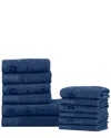 Superior Jacquard And Solid Absorbent 12pc Combed Cotton Towel Set