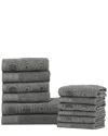 Superior Jacquard And Solid Absorbent 12pc Combed Cotton Towel Set