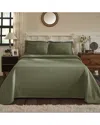 Superior Jacquard Matelasse Cotton Medallion Bedspread Set In Sage