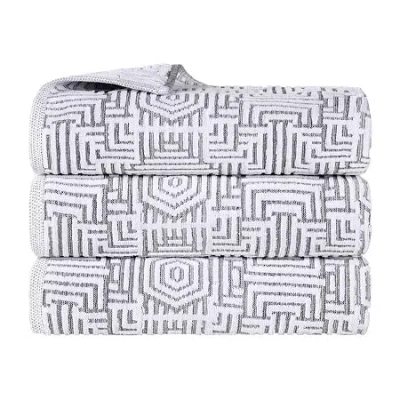 Superior Jasper Collection | 100% Cotton 2-pc. Quick Dry Jacquard Bath Towel In Black