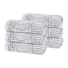 Superior Jasper Collection | 100% Cotton 6-pc. Geometric Hand Towel In Black