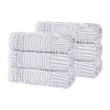 Superior Jasper Collection | 100% Cotton 6-pc. Geometric Hand Towel In Silver