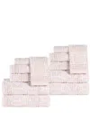 SUPERIOR SUPERIOR JASPER COTTON MODERN GEOMETRIC JACQUARD PLUSH 12PC TOWEL SET