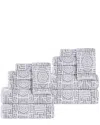 Superior Jasper Cotton Modern Geometric Jacquard Plush 12pc Towel Set