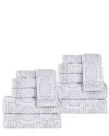 SUPERIOR SUPERIOR JASPER COTTON MODERN GEOMETRIC JACQUARD PLUSH 12PC TOWEL SET