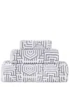 SUPERIOR SUPERIOR JASPER COTTON MODERN GEOMETRIC JACQUARD PLUSH 3PC TOWEL SET