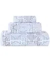Superior Jasper Cotton Modern Geometric Jacquard Plush 3pc Towel Set