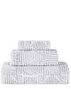 Superior Jasper Cotton Modern Geometric Jacquard Plush 3pc Towel Set