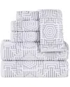 SUPERIOR SUPERIOR JASPER COTTON MODERN GEOMETRIC JACQUARD PLUSH 6PC TOWEL SET