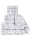 SUPERIOR SUPERIOR JASPER COTTON MODERN GEOMETRIC JACQUARD PLUSH 8PC TOWEL SET