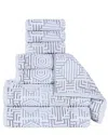 SUPERIOR SUPERIOR JASPER COTTON MODERN GEOMETRIC JACQUARD PLUSH 8PC TOWEL SET