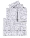 Superior Jasper Cotton Modern Geometric Jacquard Plush 9pc Towel Set