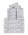 SUPERIOR SUPERIOR JASPER COTTON MODERN GEOMETRIC JACQUARD PLUSH 9PC TOWEL SET