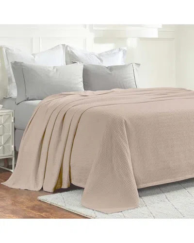Superior Jena Cotton Textured Chevron Lightweight Woven Blanket In Neutral