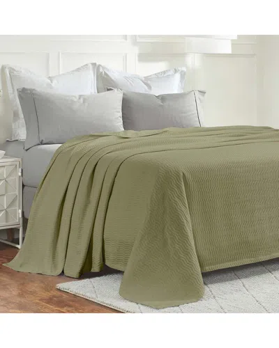 SUPERIOR SUPERIOR JENA COTTON TEXTURED CHEVRON LIGHTWEIGHT WOVEN BLANKET