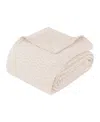 Superior Jena Cotton Textured Chevron Lightweight Woven Blanket, Twin In Ivory
