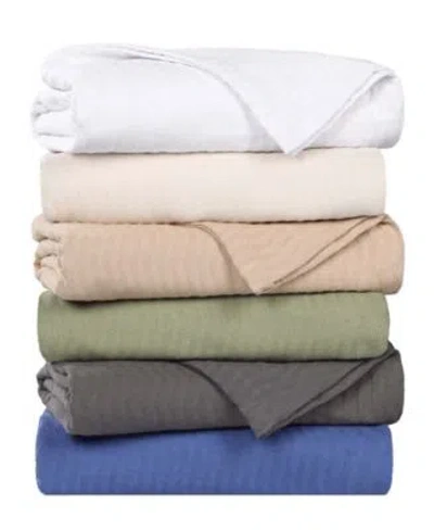 Superior Jena Cotton Textured Chevron Lightweight Woven Blankets In Merritt Blue