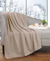 Superior Jena Cotton Textured Chevron Lightweight Woven Throw, 50" X 60" In Khaki