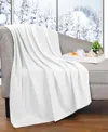 Superior Clara Cotton Textured Striped Lightweight Woven Throw, 50" X 60" In White