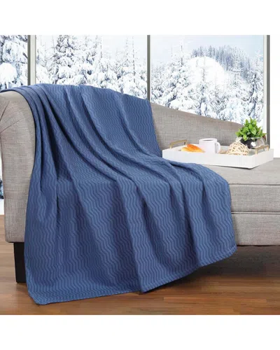 SUPERIOR SUPERIOR JENA COTTON TEXTURED CHEVRON LIGHTWEIGHT WOVEN THROW BLANKET