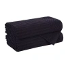 Superior Juno Collection | 4-pc. Quick Dry Checked Bath Towel In Black