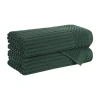 Superior Juno Collection | 4-pc. Quick Dry Checked Bath Towel In Green