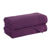 Superior Juno Collection | 4-pc. Quick Dry Checked Bath Towel In Purple