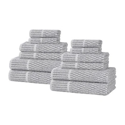 Superior Juno Collection | 80% Cotton 20% Viscose 12-pc. Quick Dry Solid Bath Towel Set In Black