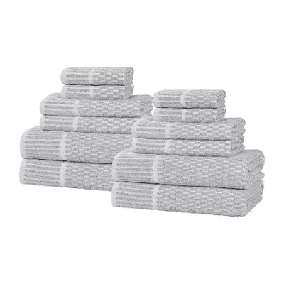 Superior Juno Collection | 80% Cotton 20% Viscose 12-pc. Quick Dry Solid Bath Towel Set In Blue
