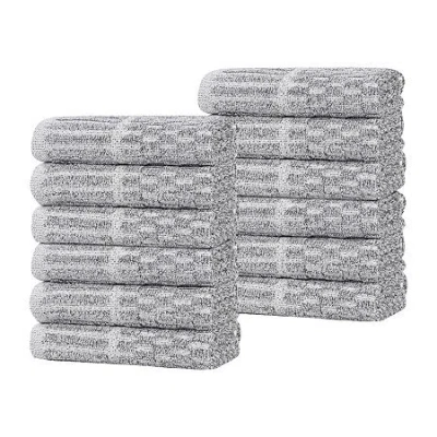 Superior Juno Collection | 80% Cotton 20% Viscose 12-pc. Quick Dry Washcloth In Black