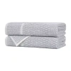 Superior Juno Collection | 80% Cotton 20% Viscose 2-pc. Quick Dry Checked Bath Towel In Blue