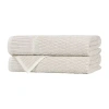 Superior Juno Collection | 80% Cotton 20% Viscose 2-pc. Quick Dry Checked Bath Towel In Sand