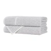 Superior Juno Collection | 80% Cotton 20% Viscose 2-pc. Quick Dry Checked Bath Towel In Silver