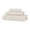 Superior Juno Collection | 80% Cotton 20% Viscose 3-pc. Quick Dry Geometric Bath Towel Set In Sand