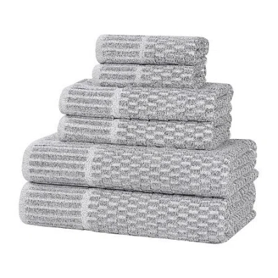Superior Juno Collection | 80% Cotton 20% Viscose 6-pc. Quick Dry Solid Bath Towel Set In Black