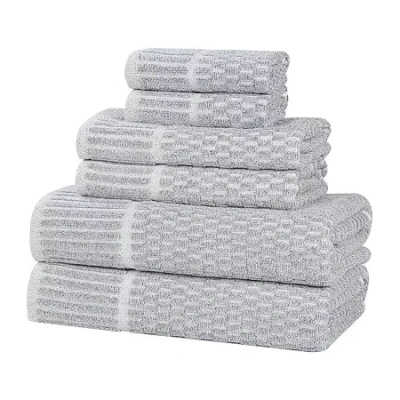 Superior Juno Collection | 80% Cotton 20% Viscose 6-pc. Quick Dry Solid Bath Towel Set In Blue