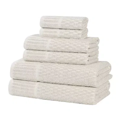 Superior Juno Collection | 80% Cotton 20% Viscose 6-pc. Quick Dry Solid Bath Towel Set In Sand